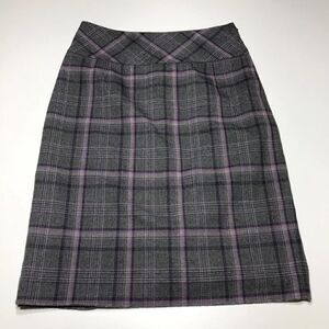 Stylish H&M Grey Purple Plaid Bodycon Pencil Skirt